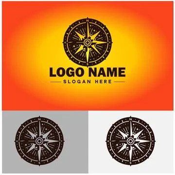 Compass logo icon vector art graphics for business brand app icon direction.. Stock Illustration