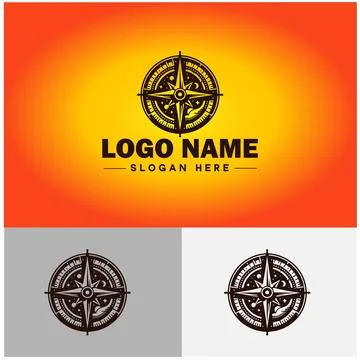 Compass logo icon vector art graphics for business brand app icon direction.. Illustrazione stock