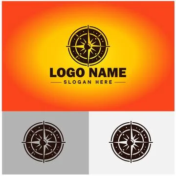 Compass logo icon vector art graphics for business brand app icon direction.. Stock Illustration