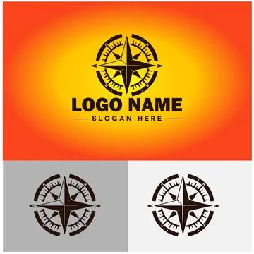 Compass logo icon vector art graphics for business brand app icon direction.. Stock Illustration