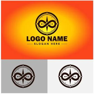 Compass logo icon vector art graphics for business brand app icon direction.. Illustrazione stock