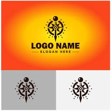 Compass logo icon vector art graphics for business brand app icon direction.. Stock Illustration