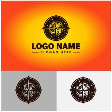 Compass logo icon vector art graphics for business brand app icon direction.. Illustrazione stock