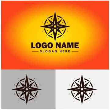 Compass logo icon vector art graphics for business brand app icon direction.. Stock Illustration