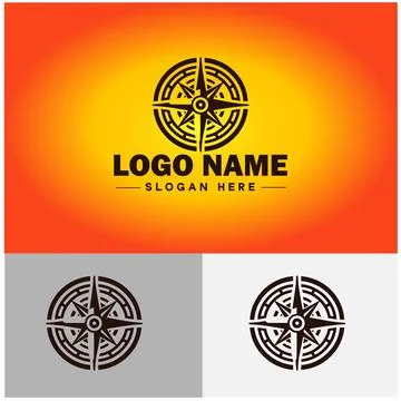 Compass logo icon vector art graphics for business brand app icon direction.. Stock Illustration