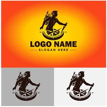 Compass logo icon vector art graphics for business brand app icon direction.. Stock Illustration