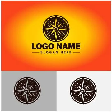 Compass logo icon vector art graphics for business brand app icon direction.. Stock Illustration
