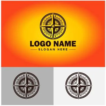 Compass logo icon vector art graphics for business brand app icon direction.. Stock Illustration