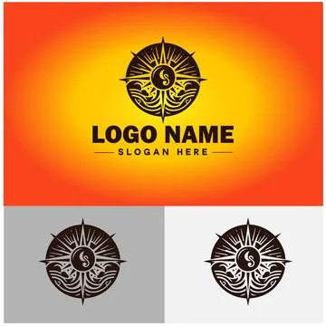 Compass logo icon vector art graphics for business brand app icon direction.. Stock Illustration