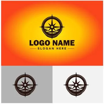 Compass logo icon vector art graphics for business brand app icon direction.. Stock Illustration