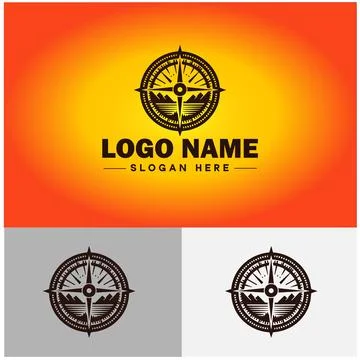 Compass logo icon vector art graphics for business brand app icon direction.. Stock Illustration
