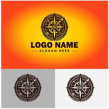 Compass logo icon vector art graphics for business brand app icon direction.. Illustrazione stock