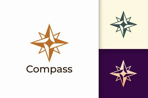 Compass logo in modern and abstract shape for tech company Stock Illustration