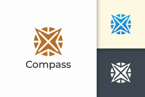 Compass logo in modern and abstract shape for tech company Stock Illustration