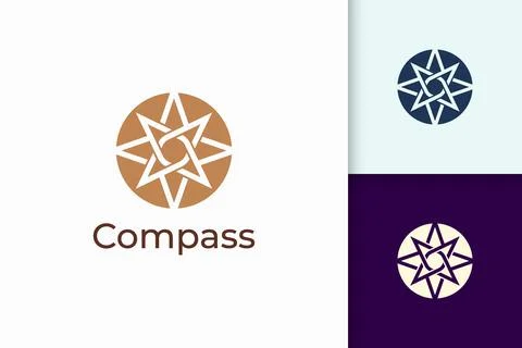Compass logo in modern and abstract shape for tech company Stock Illustration