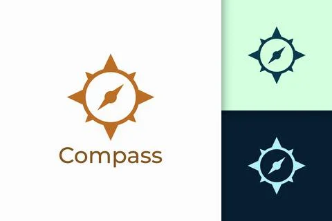 Compass logo in modern shape represent adventure and survival Stock Illustration