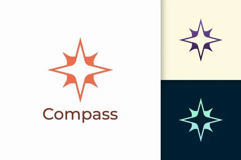 Compass logo in modern shape represent travel or adventure Stock Illustration