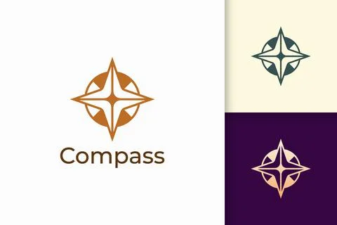 Compass logo in modern shape represent adventure and survival Stock Illustration