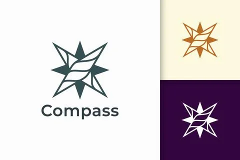 Compass logo in modern shape represent travel or adventure Stock Illustration