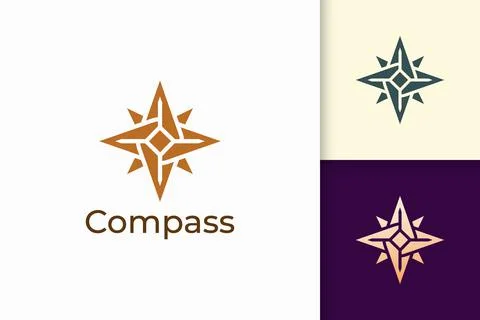 Compass logo in modern shape represent adventure and survival Stock Illustration