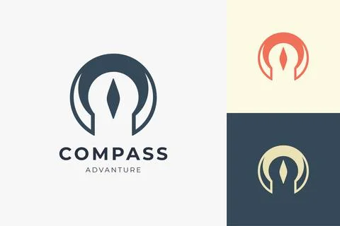 Compass logo with simple shape for business brand Illustrazione stock