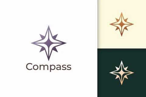 Compass logo in simple shape for outdoor business or community Stock Illustration