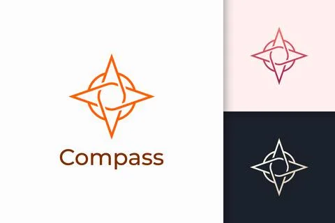 Compass logo in simple shape for outdoor business or community Stock Illustration