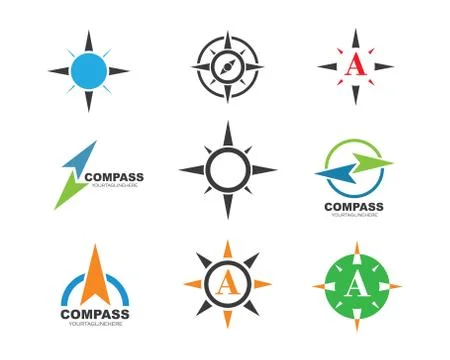 Compass logo vector tempate ilustration Illustrazione stock