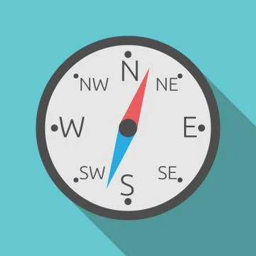 Compass with long shadow Stock Illustration