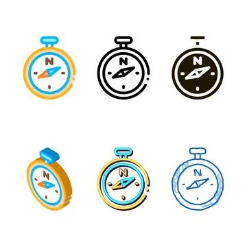 Compass looks icon vector outline Stockillustratie