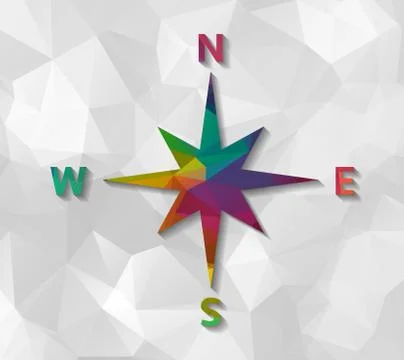 Compass low poly Stock Illustration