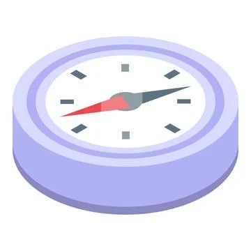 Compass with a magnetic needle pointing north isometric icon Stock Illustration