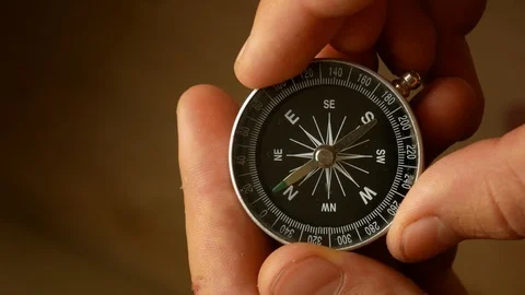 Compass in male hands Stock Footage 116128721