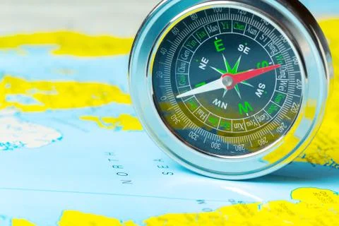 Compass on map background travel 写真素材