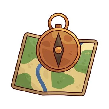Compass on Map illustration Stock Illustration