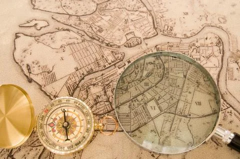 Compass with map Фото