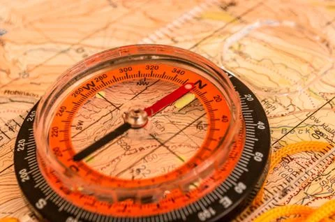 Compass on Map Stock Photos