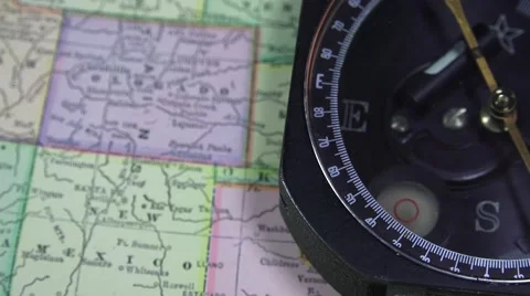 Compass ,map of the United States Stock Footage 41389936