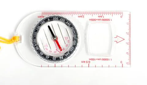 Compass with measuring ruler Stock Photos