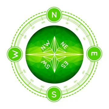 Compass in modern triangle style Compass in modern triangle style. Vector ... Stock Photos