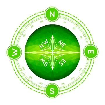 Compass in modern triangle style Stock Illustration