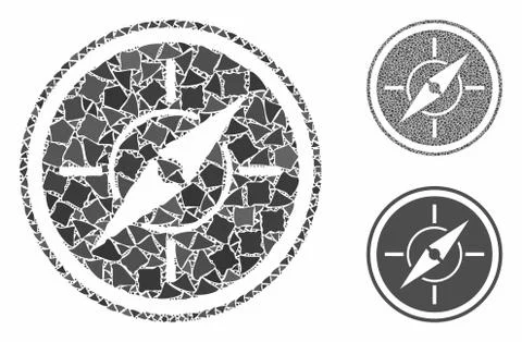 Compass Mosaic Icon of Abrupt Elements Illustrazione stock