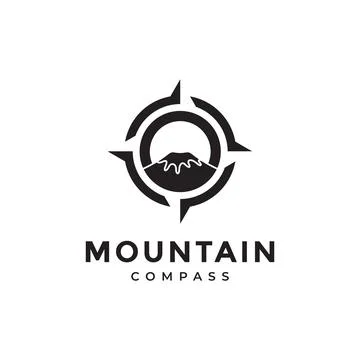 Compass with mountain fuji logo design, vector graphic symbol icon illustra.. イラスト素材