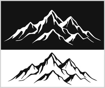 Compass with mountains and Compass Star Vector Stock Illustration