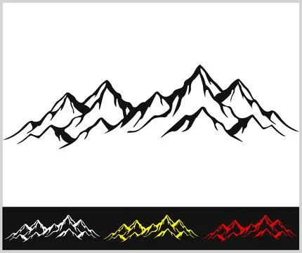 Compass with mountains and Compass Star Vector Stock Illustration