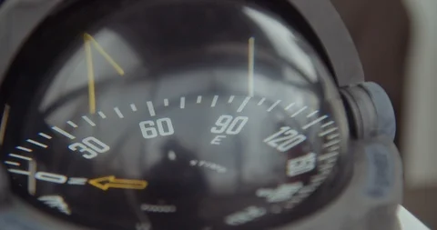Compass moving on a sailing boat Stock Footage 129732746