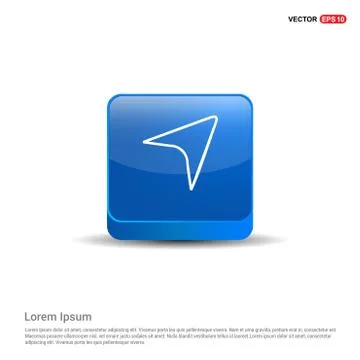 Compass navigation icon - 3d Blue Button Illustrazione stock