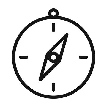 Compass navigation icon Black line art vector Illustrazione stock