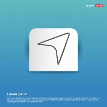 Compass navigation icon - Blue Sticker button Illustrazione stock