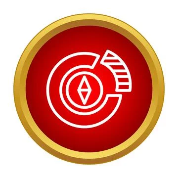 Compass navigation icon indicating direction on map Stock Illustration